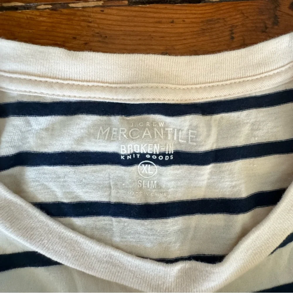 J. Crew Mercantile Broken In Slim T Shirt Striped Size XL